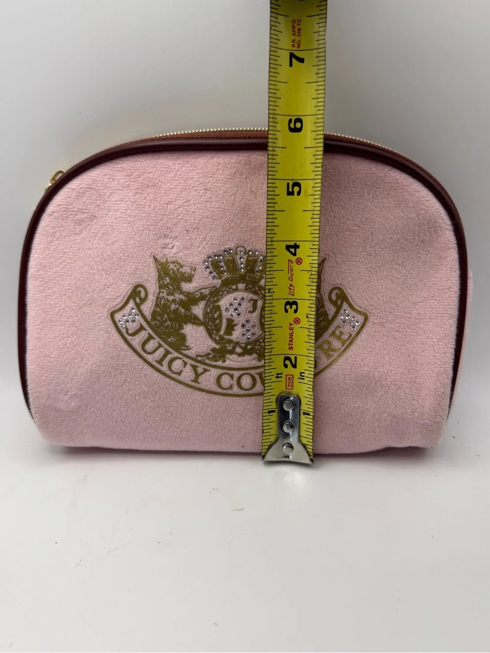 Juicy Couture Pink Velvet Cosmetic Pouch with Logo